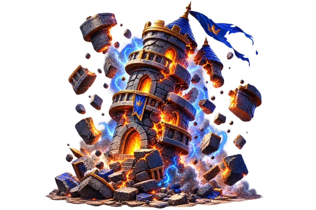 Torre mágica en llamas